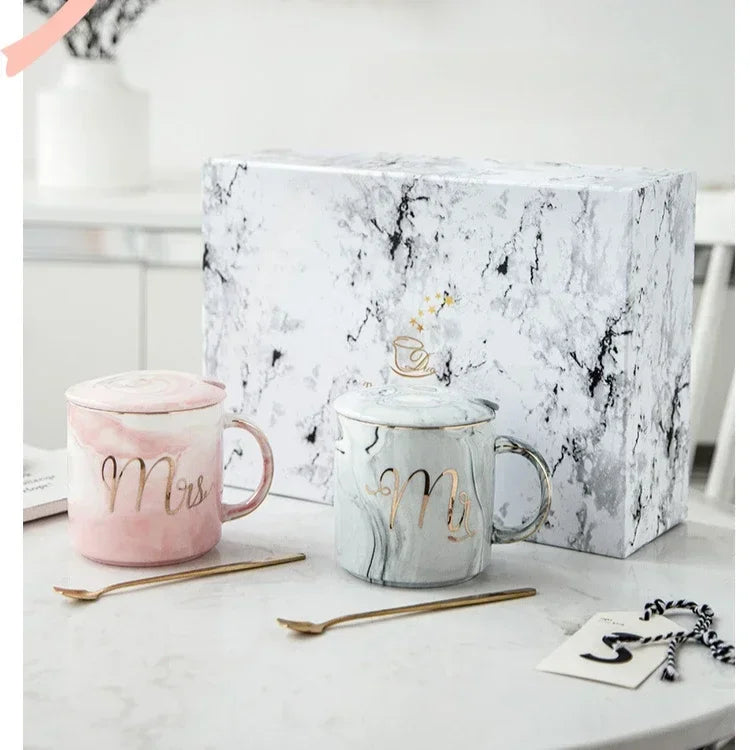 Marble Pattern Coffee Mug Set