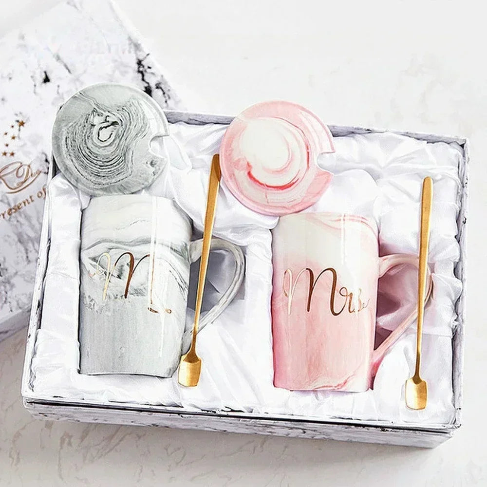 Marble Pattern Coffee Mug Set