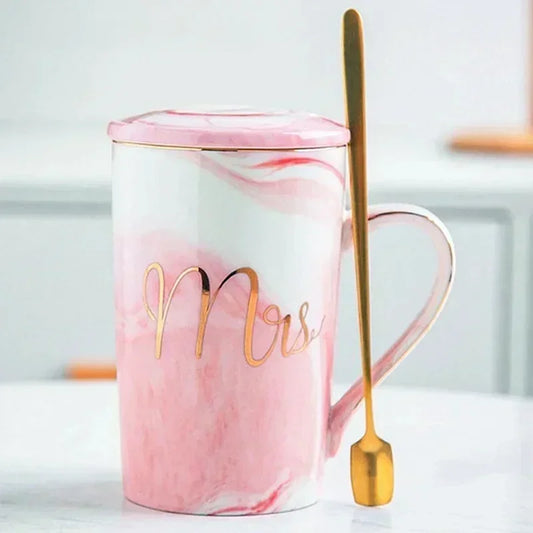 Marble Pattern Coffee Mug Set