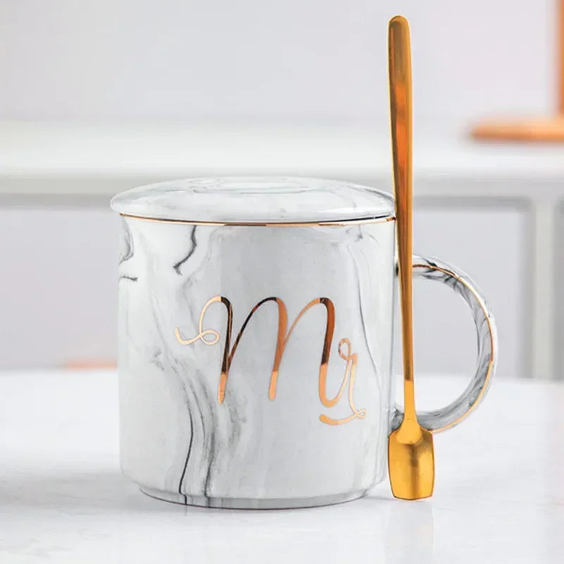 Marble Pattern Coffee Mug Set