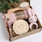 Muslin Blanket Crochet Wooden Gift Set