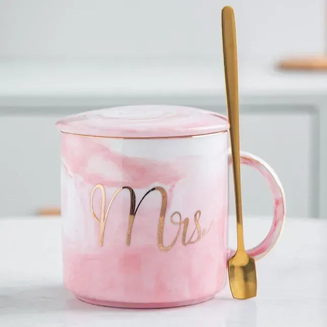 Marble Pattern Coffee Mug Set