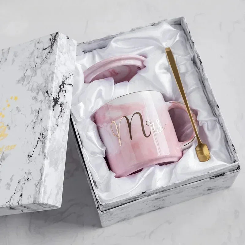 Marble Pattern Coffee Mug Set