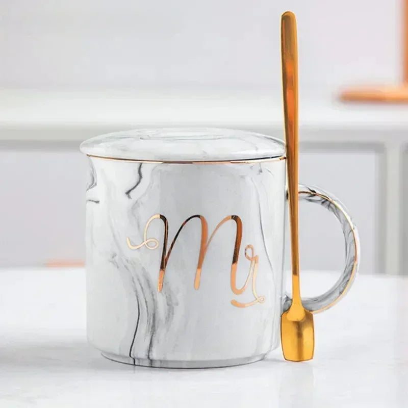 Marble Pattern Coffee Mug Set